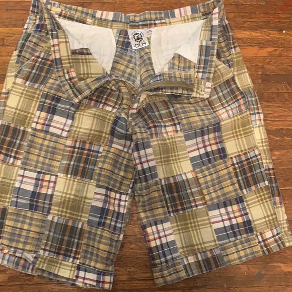 Creating Limitless Heights Yellow Plaid Shorts - Picture 2 of 4